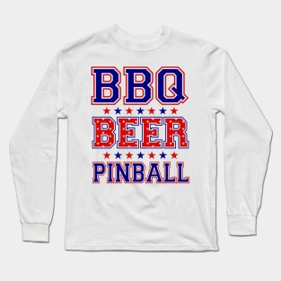 BBQ BEER PINBALL Long Sleeve T-Shirt